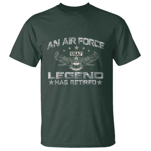 An Air Force Legend Has Retired T Shirt Vintage Camo US Veteran TS10 Dark Forest Green Print Your Wear