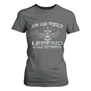 An Air Force Legend Has Retired T Shirt For Women Vintage Camo US Veteran TS10 Dark Heather Print Your Wear