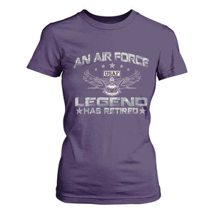 An Air Force Legend Has Retired T Shirt For Women Vintage Camo US Veteran TS10 Purple Print Your Wear