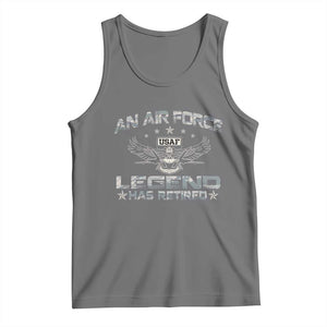 An Air Force Legend Has Retired Tank Top Vintage Camo US Veteran TS10 Black Heather Print Your Wear