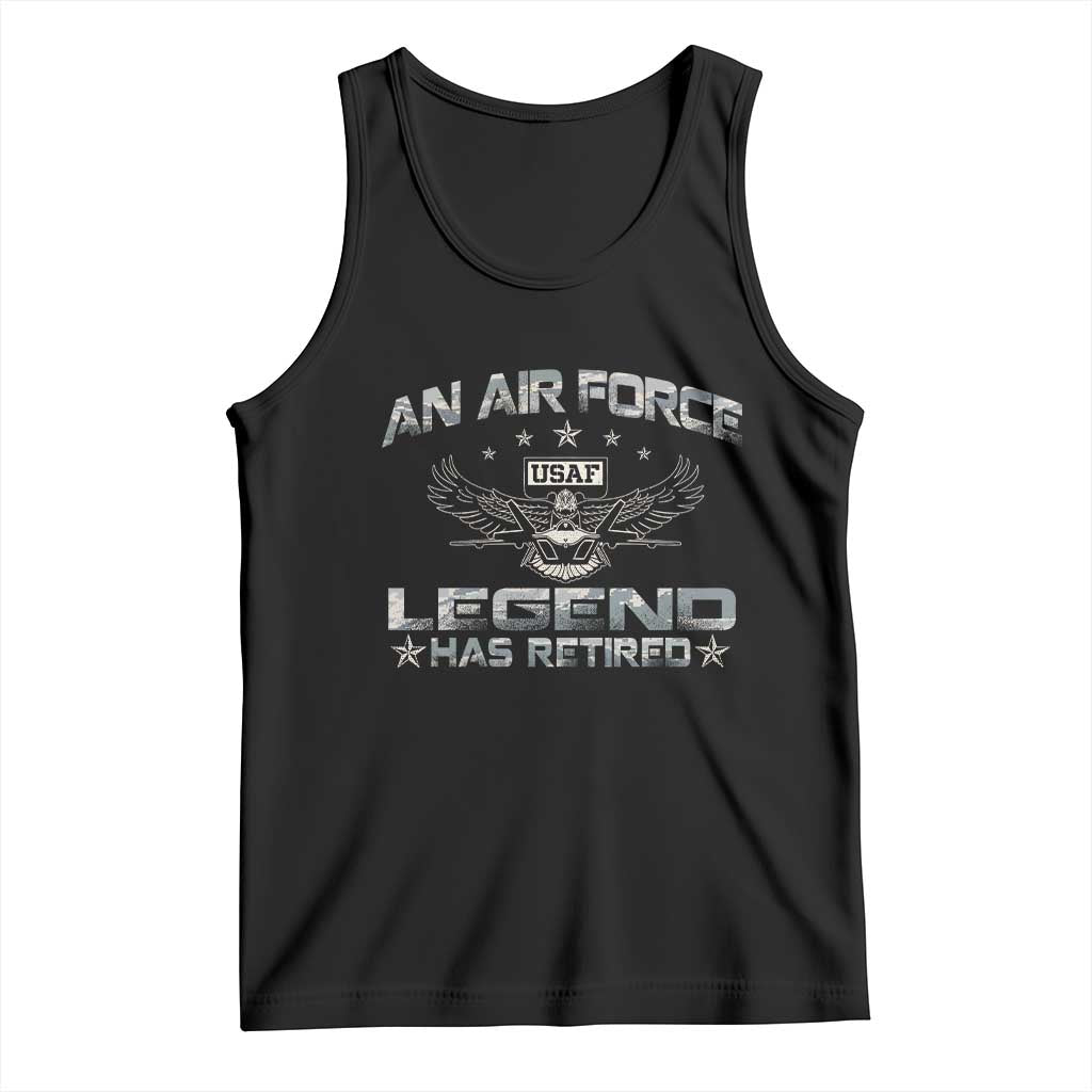 An Air Force Legend Has Retired Tank Top Vintage Camo US Veteran TS10 Black Print Your Wear