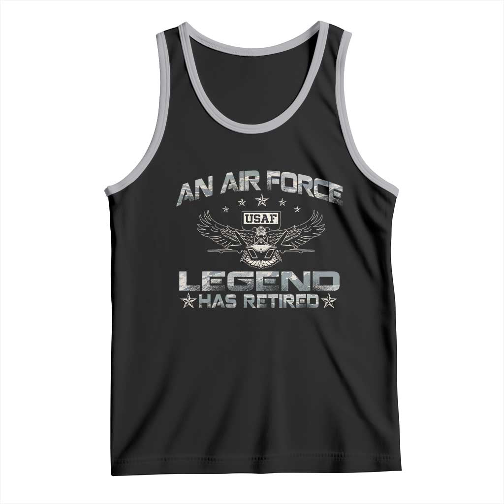 An Air Force Legend Has Retired Tank Top Vintage Camo US Veteran TS10 Black Athletic Heather Print Your Wear