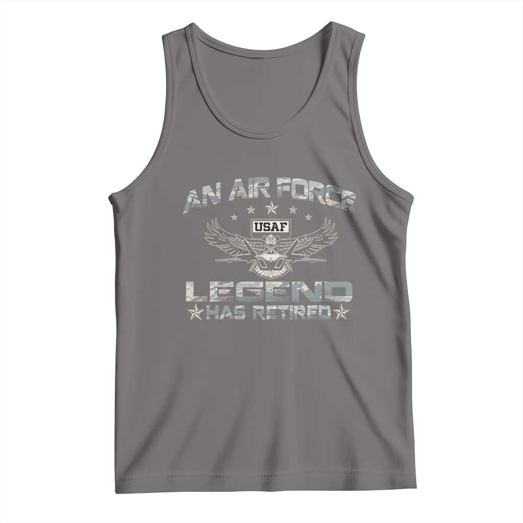 An Air Force Legend Has Retired Tank Top Vintage Camo US Veteran TS10 Deep Heather Print Your Wear