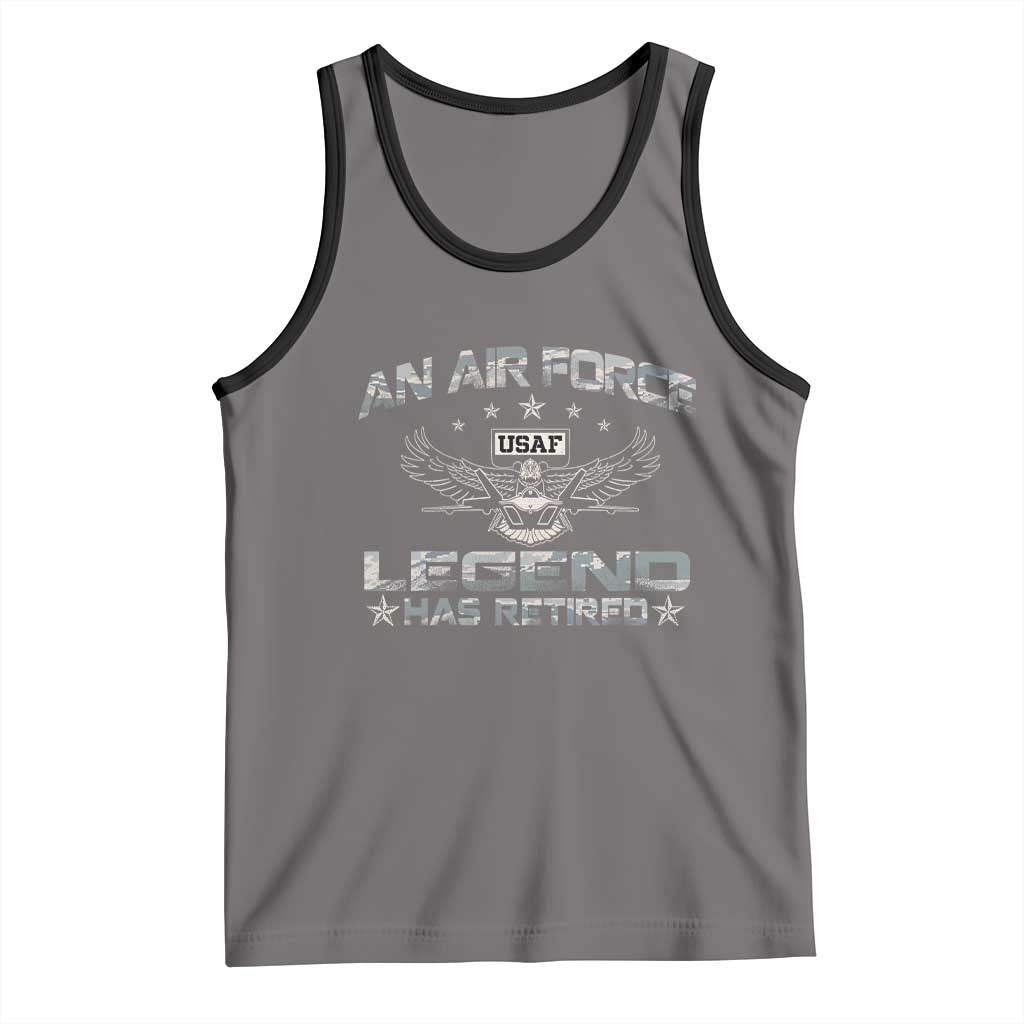 An Air Force Legend Has Retired Tank Top Vintage Camo US Veteran TS10 Deep Heather Black Print Your Wear
