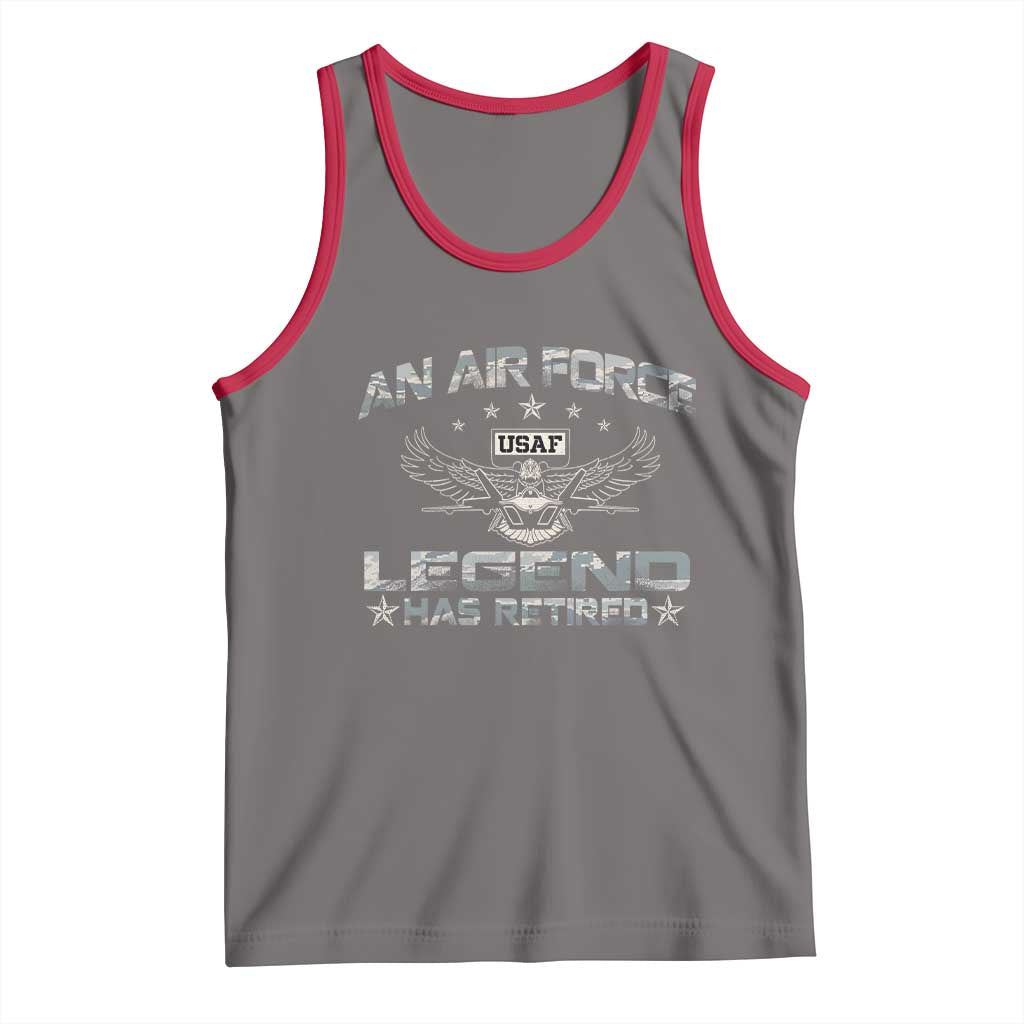 An Air Force Legend Has Retired Tank Top Vintage Camo US Veteran TS10 Deep Heather Red Print Your Wear
