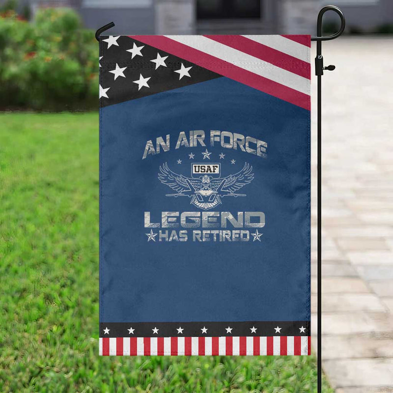 An Air Force Legend Has Retired Garden Flag Vintage Camo US Veteran 