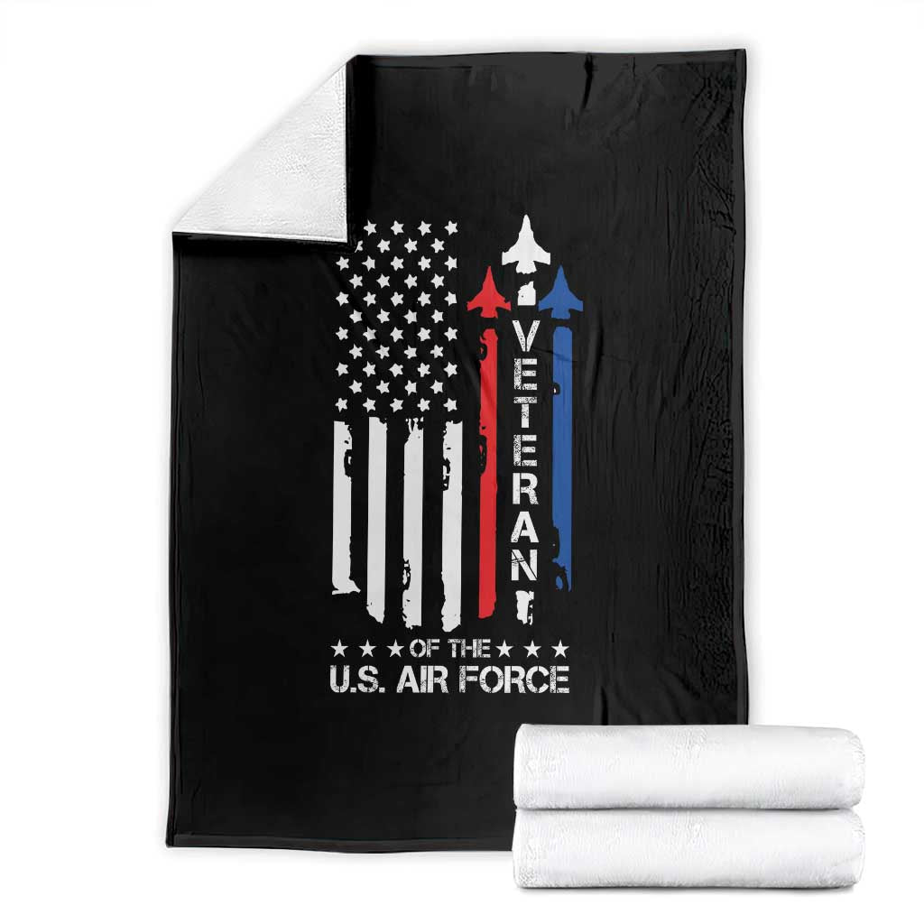 Air Force Veteran Throw Blanket Vintage US Flag TS10 Black Print Your Wear