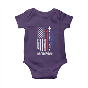 Air Force Veteran Baby Onesie Vintage US Flag TS10 Purple Print Your Wear
