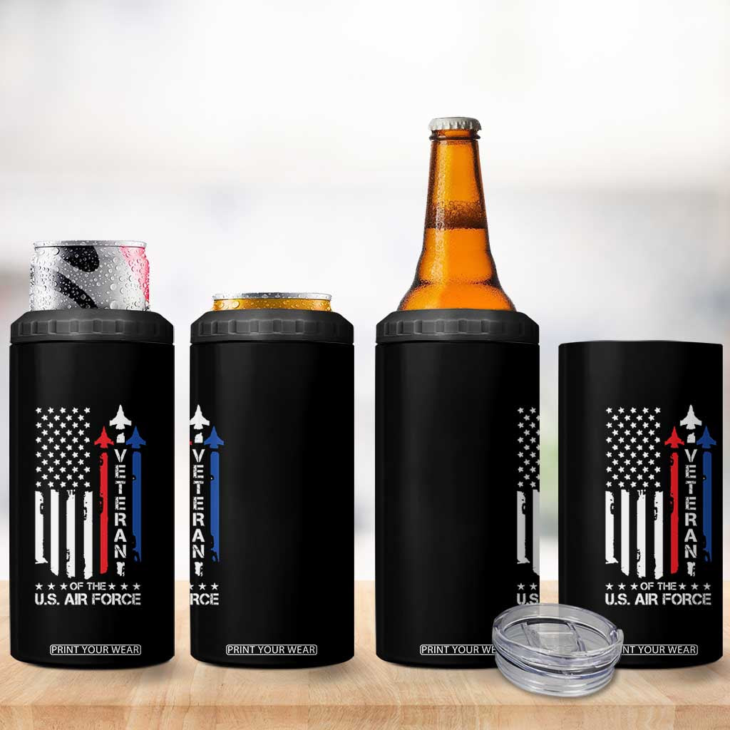 Air Force Veteran 4 in 1 Can Cooler Tumbler Vintage US Flag TS10 Print Your Wear