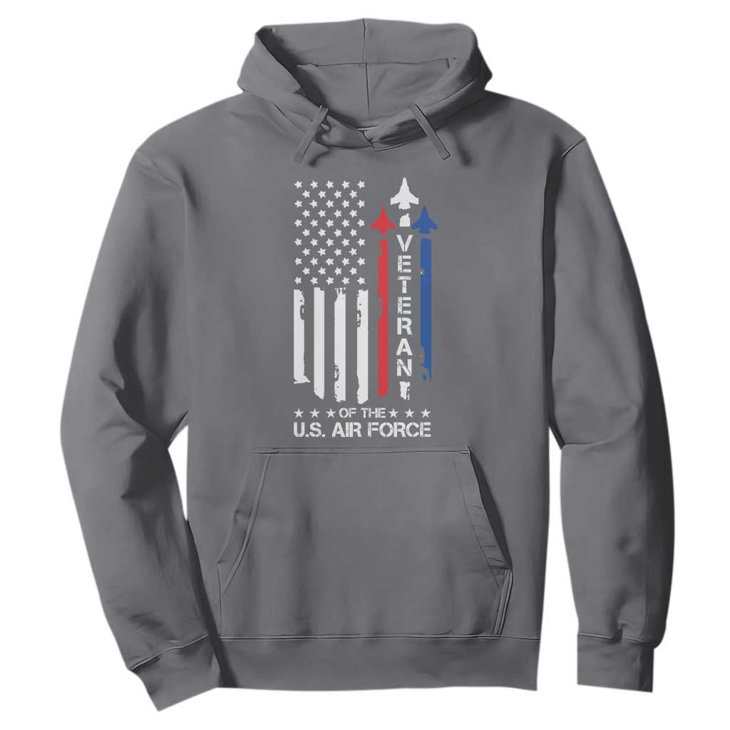 Air Force Veteran Hoodie Vintage US Flag TS10 Charcoal Print Your Wear
