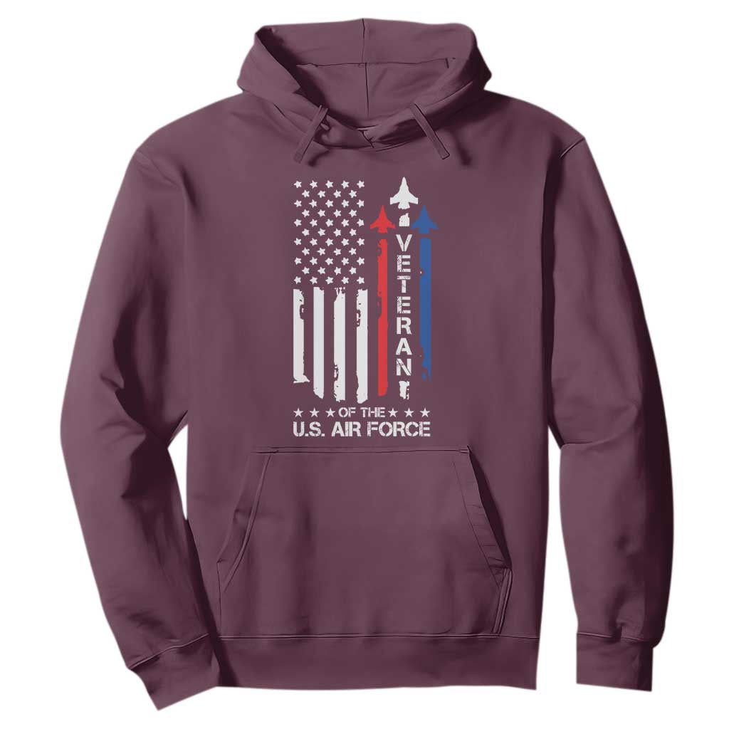 Air Force Veteran Hoodie Vintage US Flag TS10 Maroon Print Your Wear