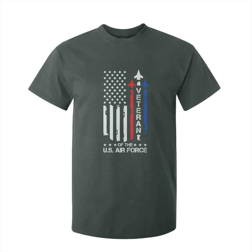 Air Force Veteran T Shirt For Kid Vintage US Flag TS10 Dark Forest Green Print Your Wear