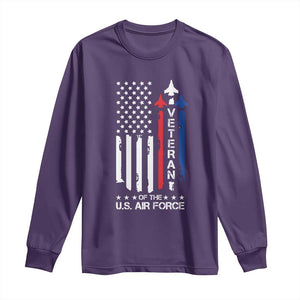 Air Force Veteran Long Sleeve Shirt Vintage US Flag TS10 Purple Print Your Wear