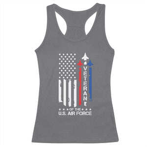 Air Force Veteran Racerback Tank Top Vintage US Flag TS10 Charcoal Print Your Wear