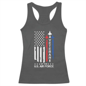 Air Force Veteran Racerback Tank Top Vintage US Flag TS10 Dark Heather Print Your Wear