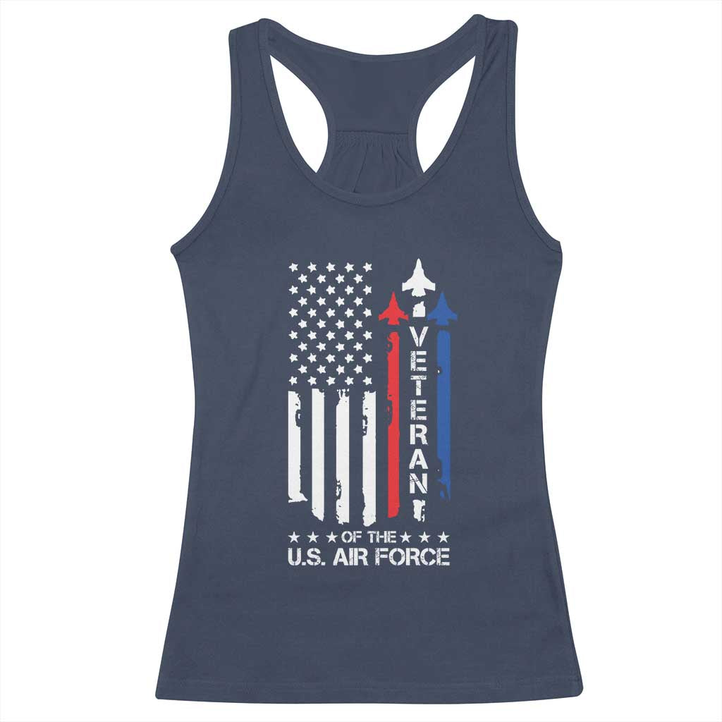 Air Force Veteran Racerback Tank Top Vintage US Flag TS10 Navy Print Your Wear