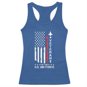 Air Force Veteran Racerback Tank Top Vintage US Flag TS10 Royal Blue Print Your Wear