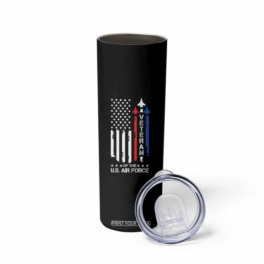 Air Force Veteran Skinny Tumbler Vintage US Flag TS10 Print Your Wear