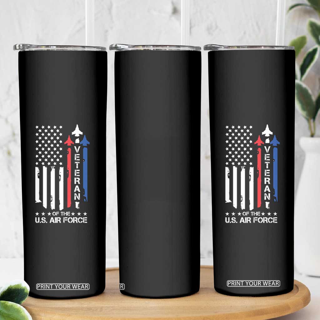 Air Force Veteran Skinny Tumbler Vintage US Flag TS10 Print Your Wear