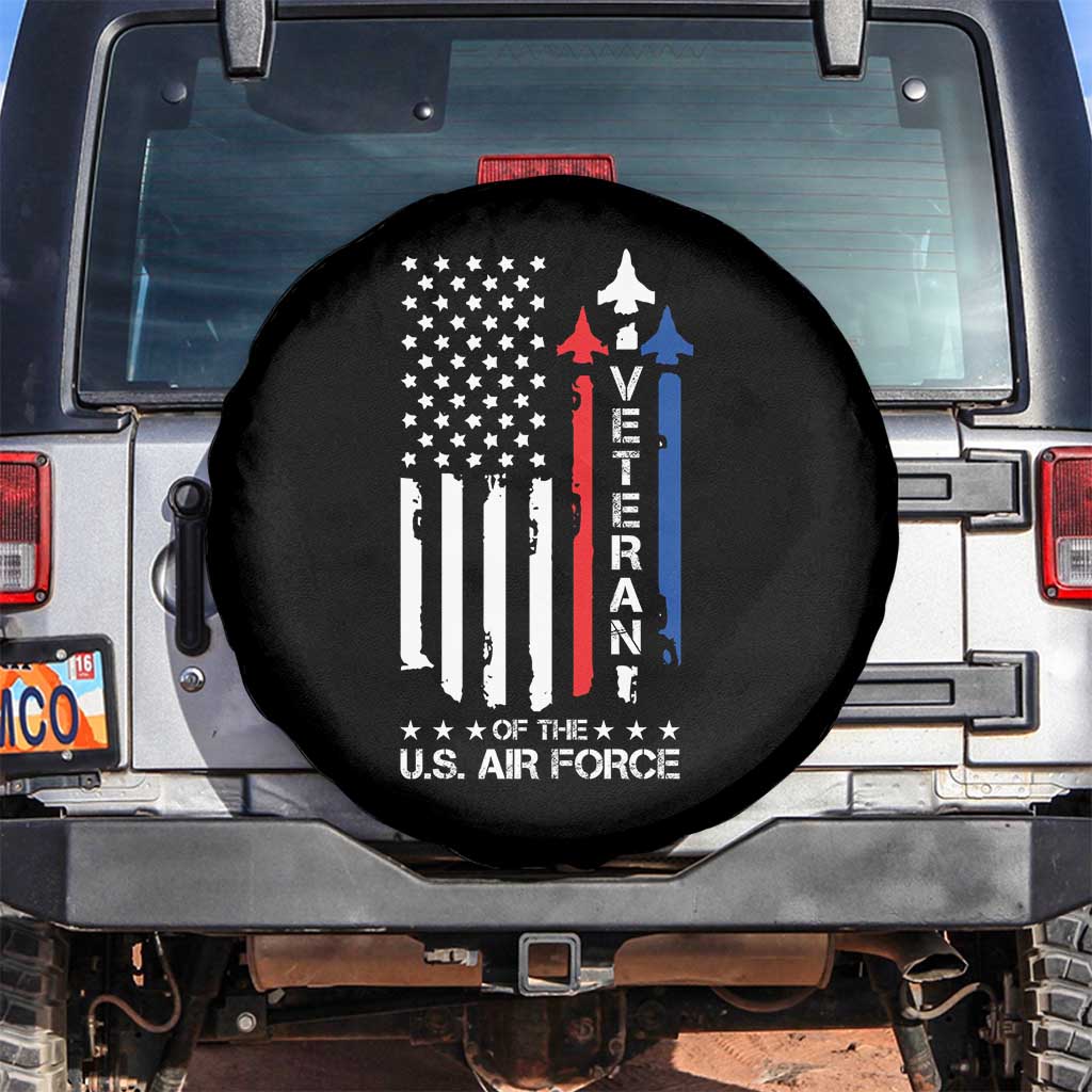 Air Force Veteran Spare Tire Cover Vintage US Flag TS10 No hole Black Print Your Wear