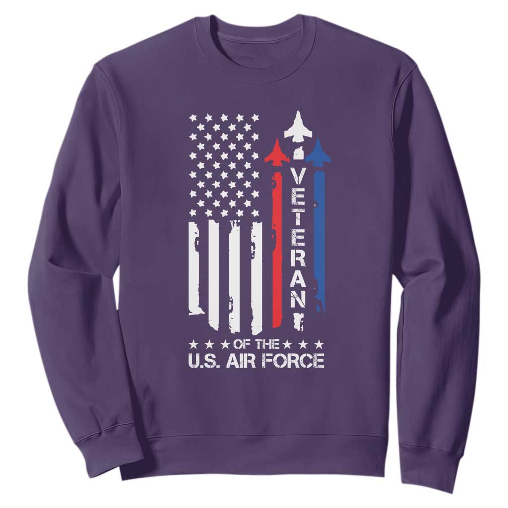 Air Force Veteran Sweatshirt Vintage US Flag TS10 Purple Print Your Wear