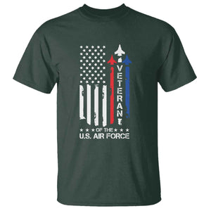 Air Force Veteran T Shirt Vintage US Flag TS10 Dark Forest Green Print Your Wear