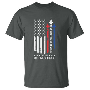 Air Force Veteran T Shirt Vintage US Flag TS10 Dark Heather Print Your Wear