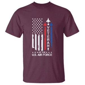 Air Force Veteran T Shirt Vintage US Flag TS10 Maroon Print Your Wear