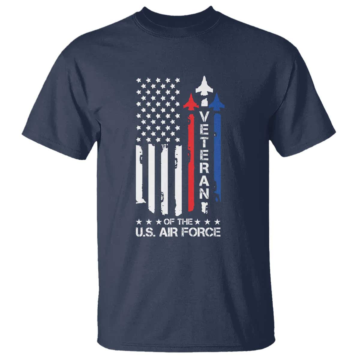 Air Force Veteran T Shirt Vintage US Flag TS10 Navy Print Your Wear