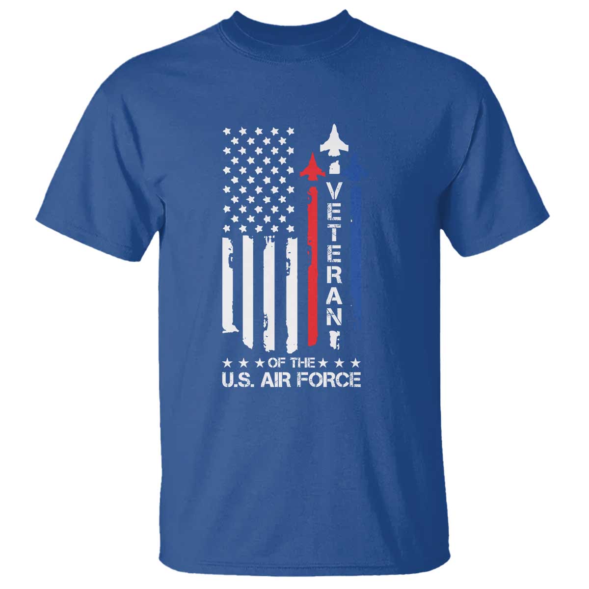 Air Force Veteran T Shirt Vintage US Flag TS10 Royal Blue Print Your Wear