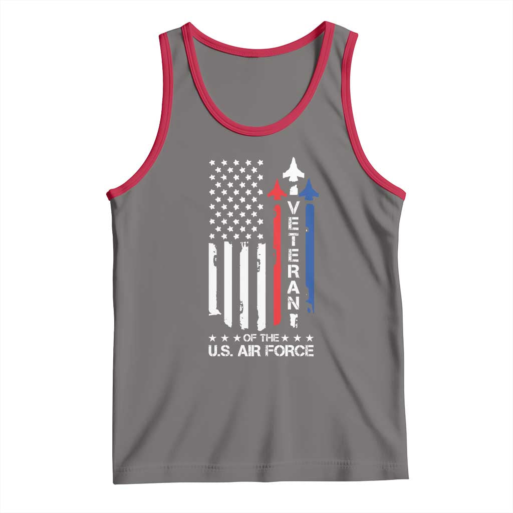 Air Force Veteran Tank Top Vintage US Flag TS10 Deep Heather Red Print Your Wear