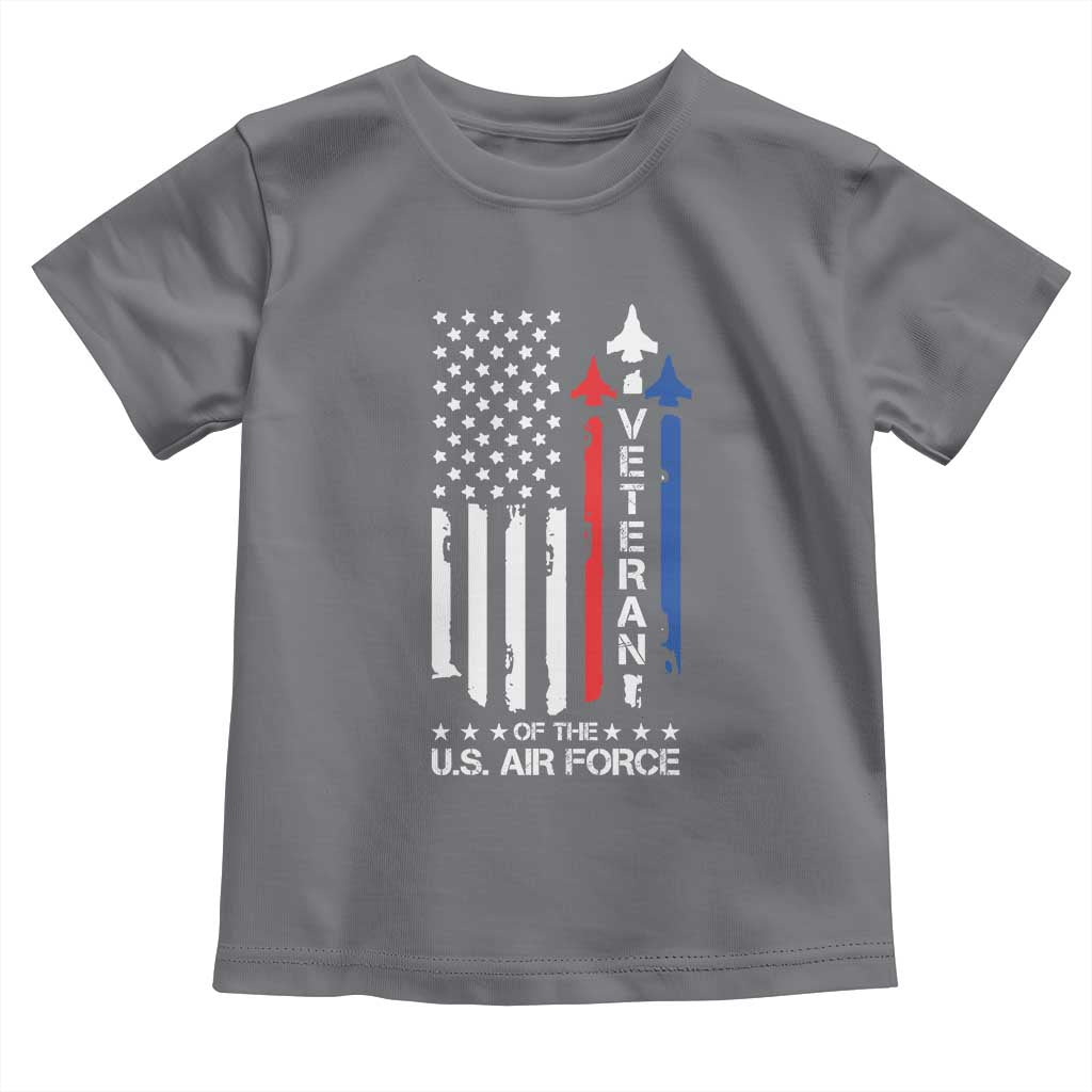 Air Force Veteran Toddler T Shirt Vintage US Flag TS10 Charcoal Print Your Wear