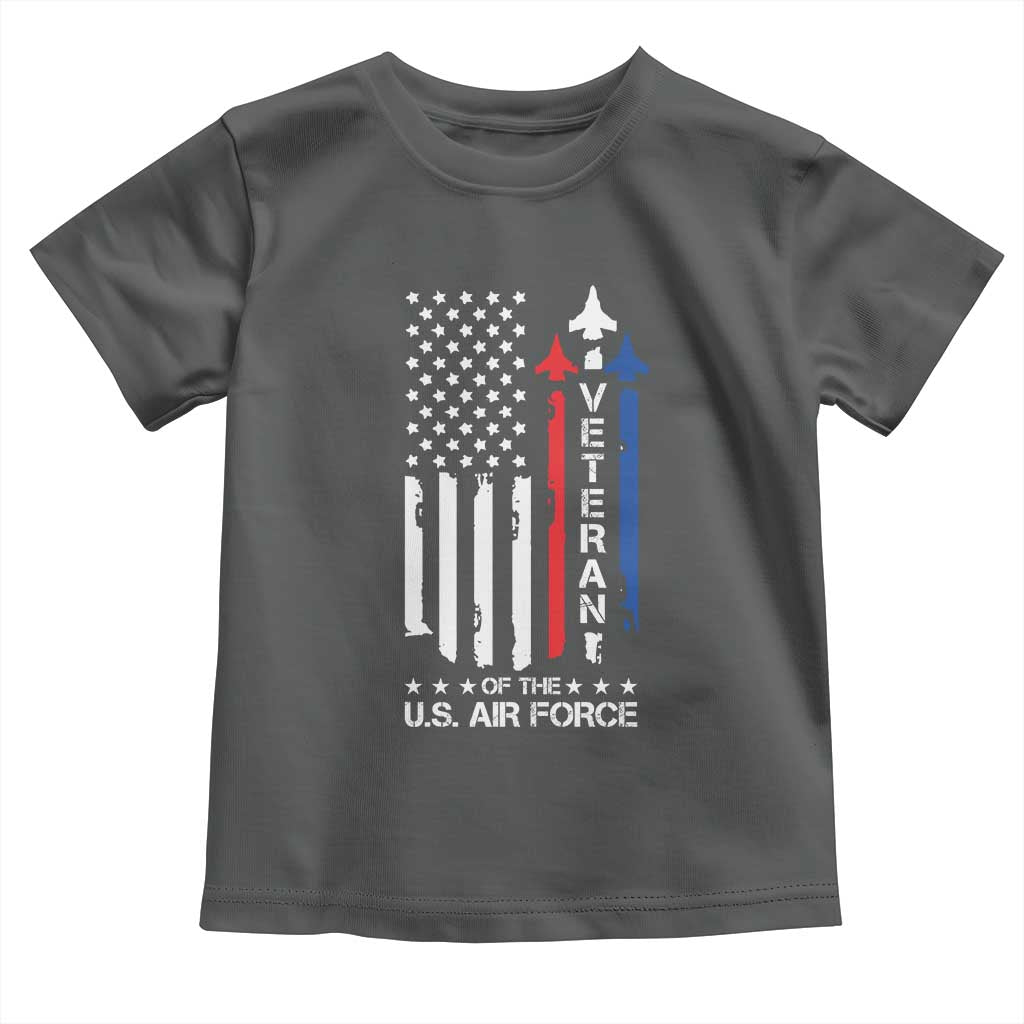Air Force Veteran Toddler T Shirt Vintage US Flag TS10 Dark Heather Print Your Wear