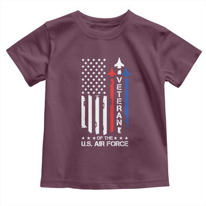 Air Force Veteran Toddler T Shirt Vintage US Flag TS10 Maroon Print Your Wear
