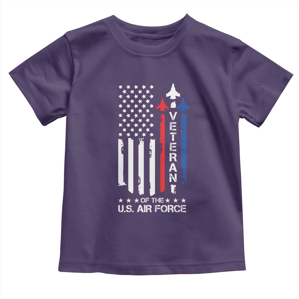 Air Force Veteran Toddler T Shirt Vintage US Flag TS10 Purple Print Your Wear