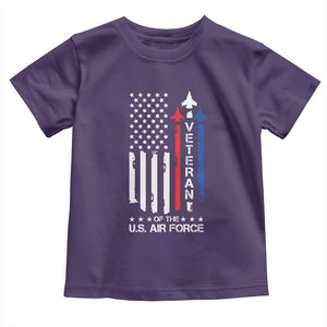 Air Force Veteran Toddler T Shirt Vintage US Flag TS10 Purple Print Your Wear