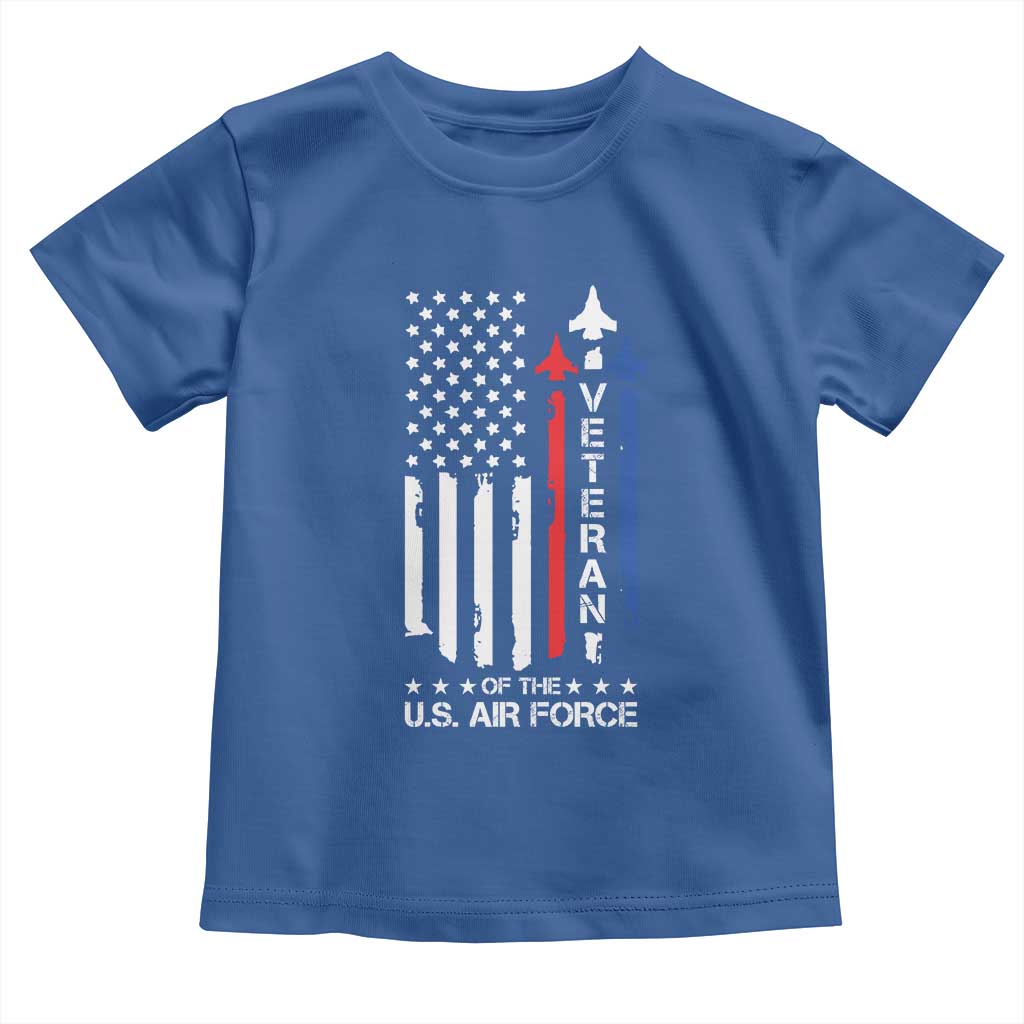 Air Force Veteran Toddler T Shirt Vintage US Flag TS10 Royal Blue Print Your Wear