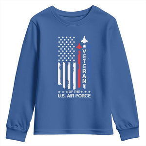 Air Force Veteran Youth Sweatshirt Vintage US Flag TS10 Royal Blue Print Your Wear