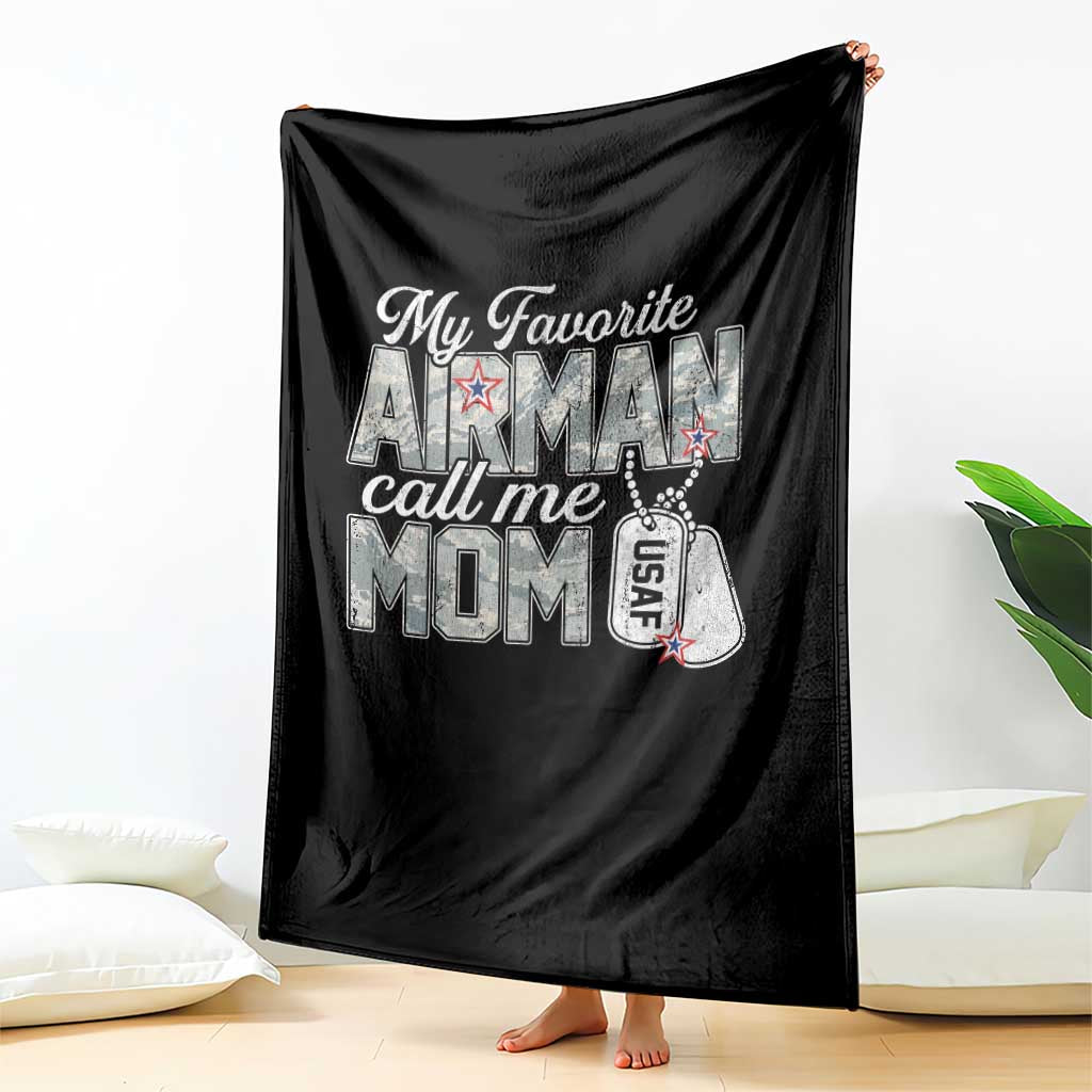 Proud Air Force Family Throw Blanket My Favorite Airman Calls Me Mom TS10 Print Your Wear