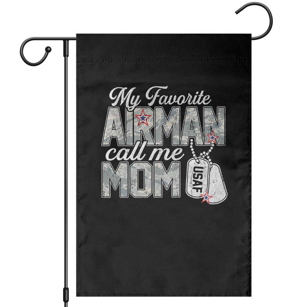 Proud Air Force Family Garden Flag My Favorite Airman Calls Me Mom TS10 Black Print Your Wear