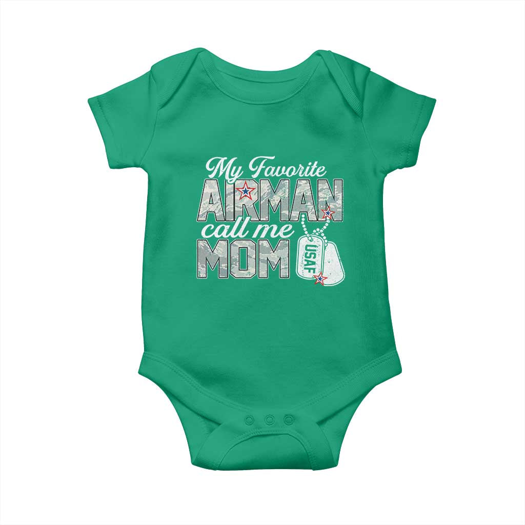 Proud Air Force Family Baby Onesie My Favorite Airman Calls Me Mom TS10 Irish Green Print Your Wear