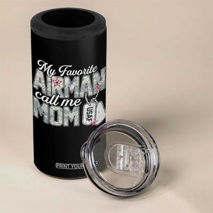 Proud Air Force Family 4 in 1 Can Cooler Tumbler My Favorite Airman Calls Me Mom TS10 Print Your Wear