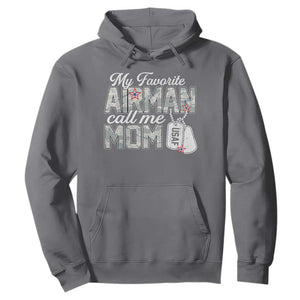Proud Air Force Family Hoodie My Favorite Airman Calls Me Mom TS10 Charcoal Print Your Wear