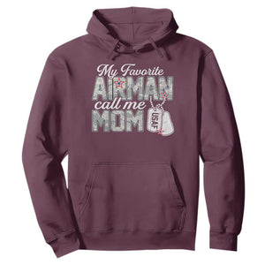 Proud Air Force Family Hoodie My Favorite Airman Calls Me Mom TS10 Maroon Print Your Wear