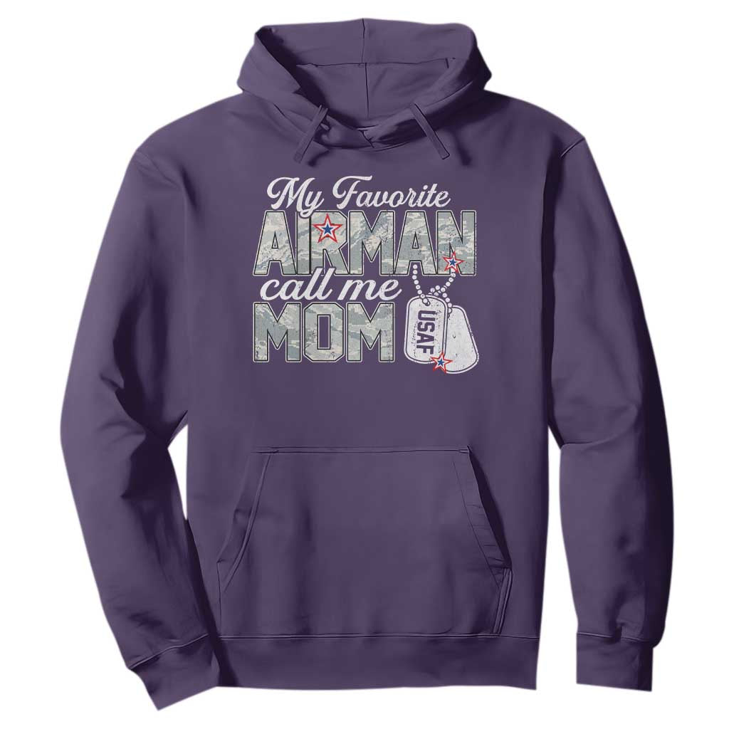 Proud Air Force Family Hoodie My Favorite Airman Calls Me Mom TS10 Purple Print Your Wear