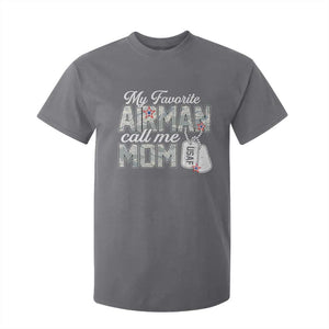 Proud Air Force Family T Shirt For Kid My Favorite Airman Calls Me Mom TS10 Charcoal Print Your Wear