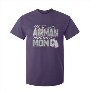 Proud Air Force Family T Shirt For Kid My Favorite Airman Calls Me Mom TS10 Purple Print Your Wear