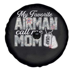 Proud Air Force Family Spare Tire Cover My Favorite Airman Calls Me Mom TS10 Print Your Wear