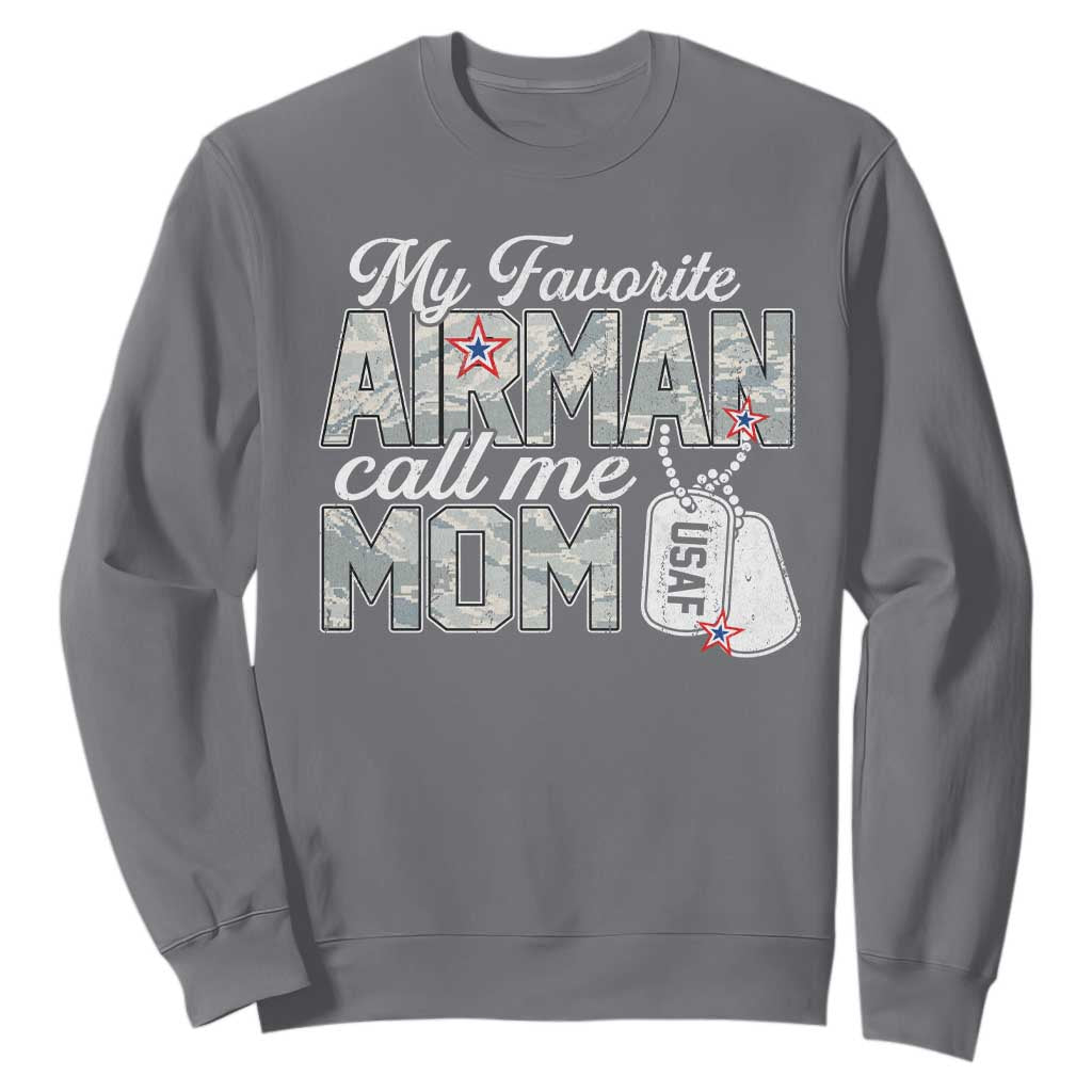 Proud Air Force Family Sweatshirt My Favorite Airman Calls Me Mom TS10 Charcoal Print Your Wear