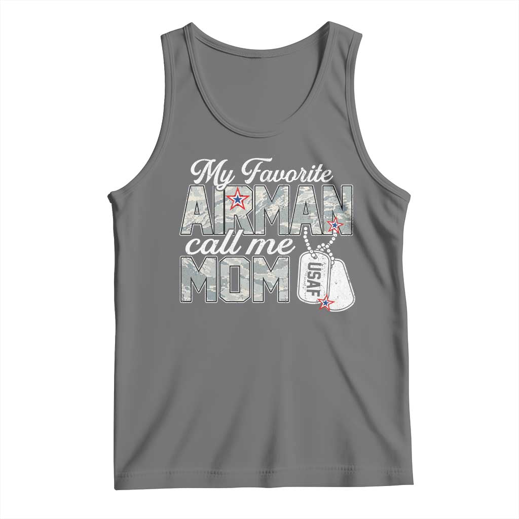 Proud Air Force Family Tank Top My Favorite Airman Calls Me Mom TS10 Black Heather Print Your Wear